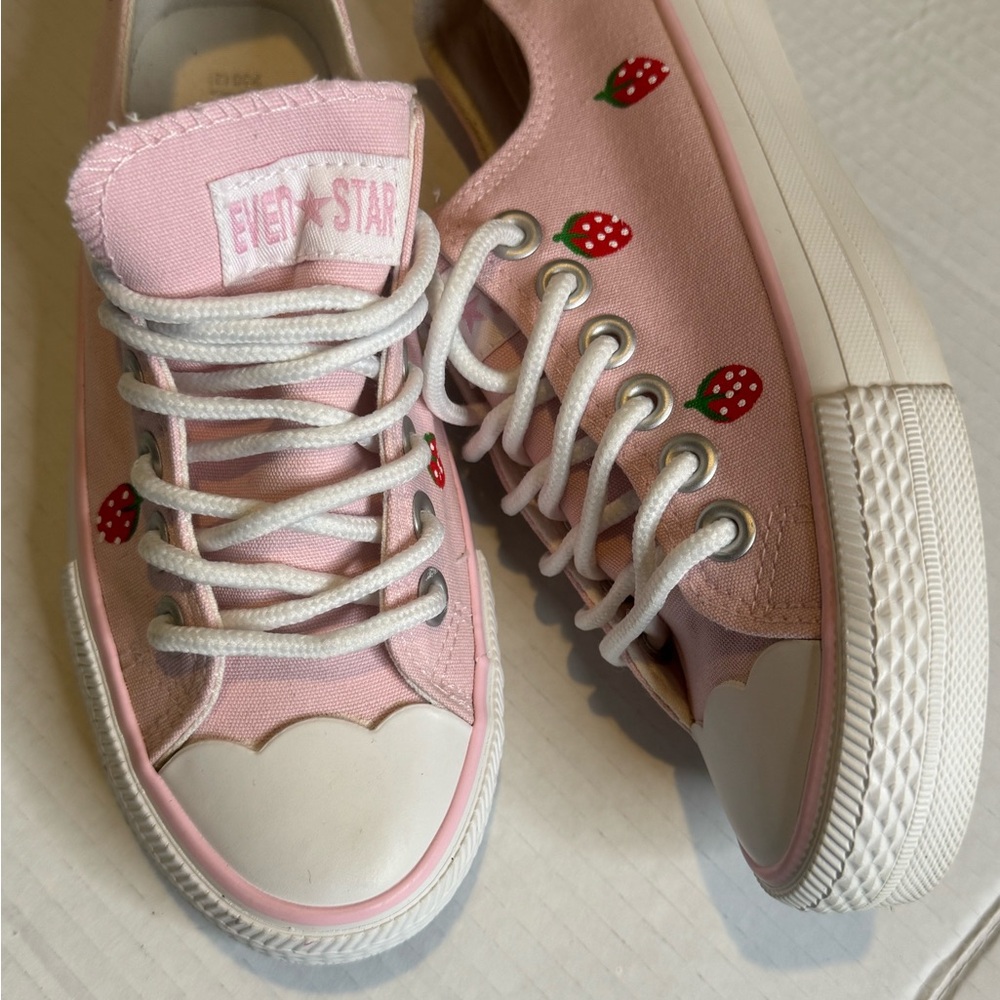 Pink Kids Shoes with White Accents - Picture 2 of 14